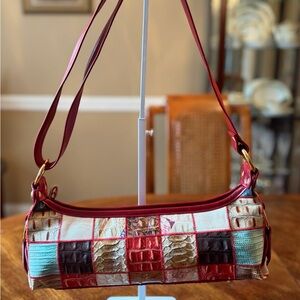 Bellisima Marino Orlandi (Rare) Patchwork Leather Shoulder Bag in EUC